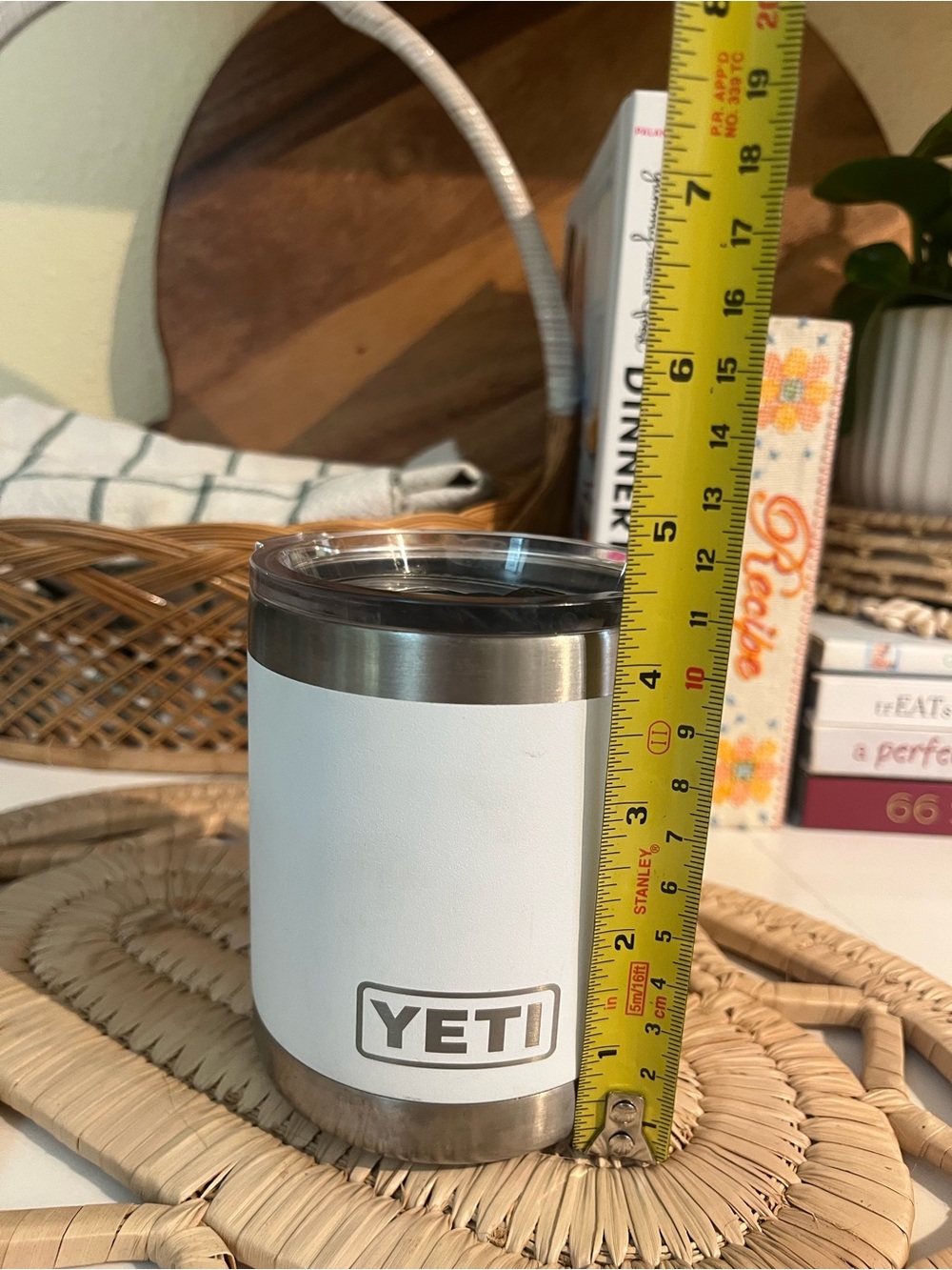 Yeti rambler 10 ounce White Insulated Stainless Steel Tumbler with Clear Lid - Picture 8 of 10